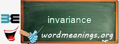 WordMeaning blackboard for invariance